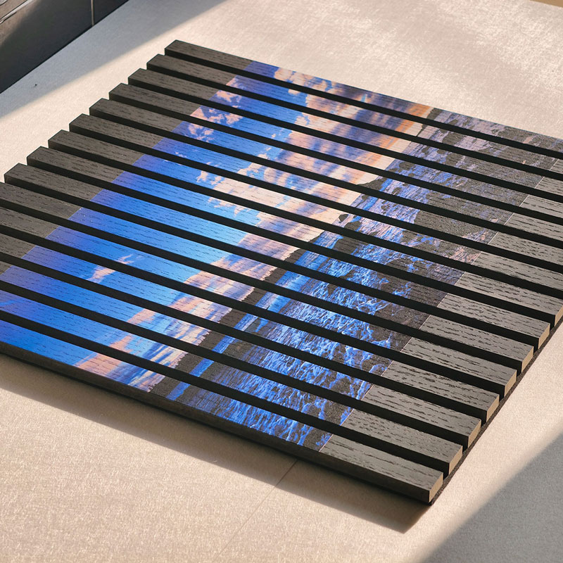 Slatted Wooden Custom-Printed Acoustic Panel