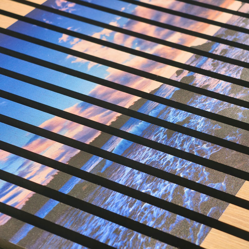 Slatted Wooden Custom-Printed Acoustic Panel