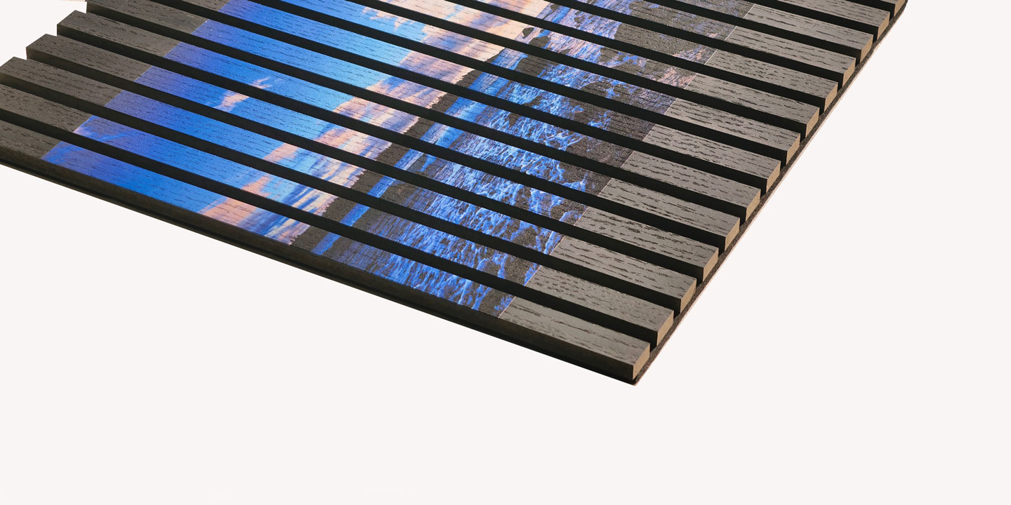 Slatted Wooden Custom-Printed Acoustic Panel